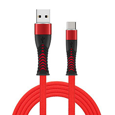 Type-C Charger USB Data Cable Charging Cord Android Universal T26 for Handy Zubehoer Kfz Ladekabel Red