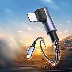 Type-C USB-C to Lightning USB Cable Adapter H01 for Apple iPad Pro 12.9 (2021) Dark Gray