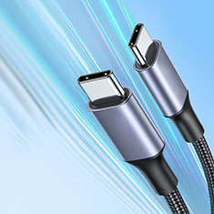 Type-C USB-C to Type-C USB-C Cable Adapter 100W H05 for Apple iPhone 15 Pro Max Dark Gray