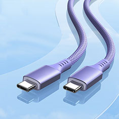 Type-C USB-C to Type-C USB-C Cable Adapter 100W H06 for Apple iPad Pro 12.9 (2021) Purple