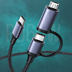 Type-C USB-C to Type-C USB-C Cable Adapter 60W H02 for Apple iPad Pro 12.9 (2022) Black