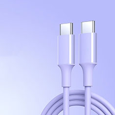 Type-C USB-C to Type-C USB-C Cable Adapter 60W H05 for Apple iPad Air 5 10.9 (2022) Purple