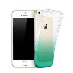Ultra Slim Transparent Gradient Soft Case for Apple iPhone 5 Green