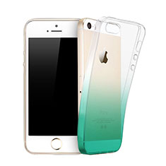 Ultra Slim Transparent Gradient Soft Case for Apple iPhone 5S Green