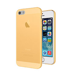 Ultra Slim Transparent Silicone Matte Finish Cover for Apple iPhone 5 Gold