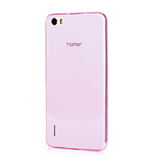 Ultra Slim Transparent TPU Soft Case for Huawei Honor 6 Pink