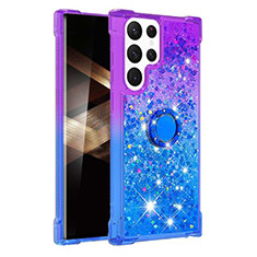 Ultra-thin Silicone Gel Gradient Soft Case Cover Y04B for Samsung Galaxy S24 Ultra 5G Blue