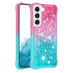 Ultra-thin Silicone Gel Gradient Soft Case Cover Y05B for Samsung Galaxy S21 FE 5G Cyan