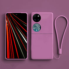 Ultra-thin Silicone Gel Soft Case 360 Degrees Cover for Huawei P50 Pocket Purple