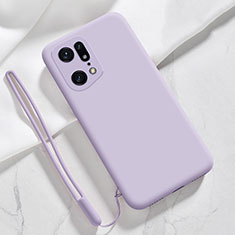 Ultra-thin Silicone Gel Soft Case 360 Degrees Cover for Oppo Find X5 5G Clove Purple