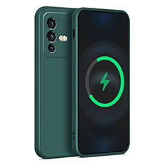 Ultra-thin Silicone Gel Soft Case 360 Degrees Cover for Vivo V23 Pro 5G Midnight Green