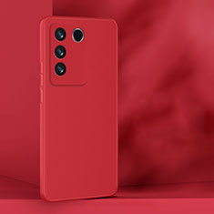 Ultra-thin Silicone Gel Soft Case 360 Degrees Cover for Vivo V27e 5G Red