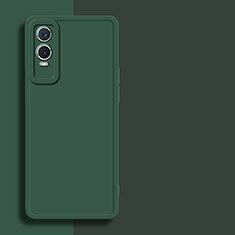 Ultra-thin Silicone Gel Soft Case 360 Degrees Cover for Vivo Y74s 5G Midnight Green