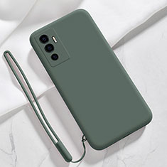 Ultra-thin Silicone Gel Soft Case 360 Degrees Cover for Vivo Y75 4G Midnight Green