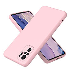 Ultra-thin Silicone Gel Soft Case 360 Degrees Cover H01P for Xiaomi Redmi Note 10 4G Rose Gold