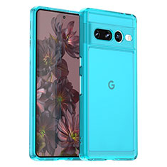 Ultra-thin Silicone Gel Soft Case 360 Degrees Cover J02S for Google Pixel 7 Pro 5G Cyan