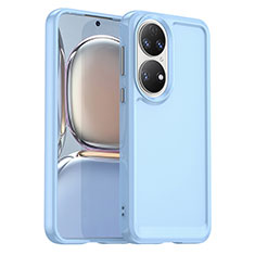 Ultra-thin Silicone Gel Soft Case 360 Degrees Cover J02S for Huawei P50 Sky Blue