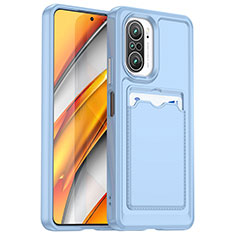 Ultra-thin Silicone Gel Soft Case 360 Degrees Cover J02S for Xiaomi Poco F3 5G Blue