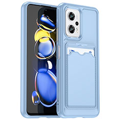 Ultra-thin Silicone Gel Soft Case 360 Degrees Cover J02S for Xiaomi Redmi Note 11T Pro 5G Blue