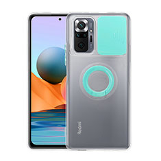 Ultra-thin Silicone Gel Soft Case 360 Degrees Cover MJ1 for Xiaomi Redmi Note 10 Pro Max Cyan