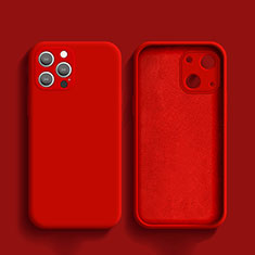 Ultra-thin Silicone Gel Soft Case 360 Degrees Cover S02 for Apple iPhone 14 Pro Red