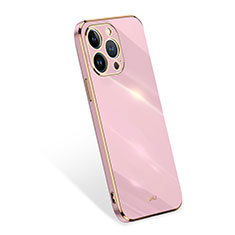 Ultra-thin Silicone Gel Soft Case 360 Degrees Cover S03 for Apple iPhone 15 Pro Rose Gold