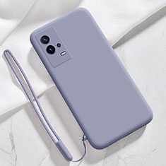 Ultra-thin Silicone Gel Soft Case 360 Degrees Cover S03 for Vivo iQOO 8 5G Lavender Gray