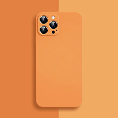 Ultra-thin Silicone Gel Soft Case 360 Degrees Cover S04 for Apple iPhone 14 Pro Max Orange