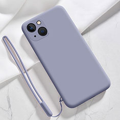 Ultra-thin Silicone Gel Soft Case 360 Degrees Cover S08 for Apple iPhone 15 Plus Purple