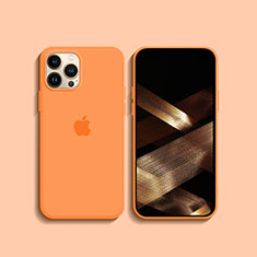 Ultra-thin Silicone Gel Soft Case 360 Degrees Cover S08 for Apple iPhone 15 Pro Orange