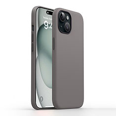 Ultra-thin Silicone Gel Soft Case 360 Degrees Cover YK1 for Apple iPhone 15 Dark Gray