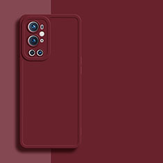 Ultra-thin Silicone Gel Soft Case 360 Degrees Cover YK1 for OnePlus 9 Pro 5G Red Wine