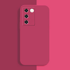 Ultra-thin Silicone Gel Soft Case 360 Degrees Cover YK1 for Vivo V27 5G Hot Pink