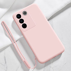Ultra-thin Silicone Gel Soft Case 360 Degrees Cover YK3 for Vivo V27 5G Pink