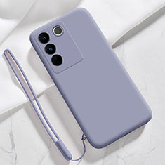 Ultra-thin Silicone Gel Soft Case 360 Degrees Cover YK3 for Vivo V27e 5G Lavender Gray