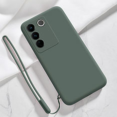 Ultra-thin Silicone Gel Soft Case 360 Degrees Cover YK3 for Vivo V27e 5G Midnight Green