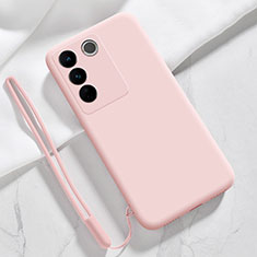 Ultra-thin Silicone Gel Soft Case 360 Degrees Cover YK3 for Vivo V27e 5G Pink