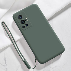 Ultra-thin Silicone Gel Soft Case 360 Degrees Cover YK3 for Vivo X70 Pro 5G Midnight Green