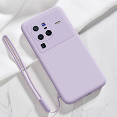 Ultra-thin Silicone Gel Soft Case 360 Degrees Cover YK3 for Vivo X80 Pro 5G Clove Purple