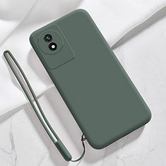 Ultra-thin Silicone Gel Soft Case 360 Degrees Cover YK3 for Vivo Y02 Midnight Green