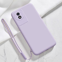 Ultra-thin Silicone Gel Soft Case 360 Degrees Cover YK3 for Vivo Y02A Clove Purple