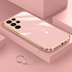 Ultra-thin Silicone Gel Soft Case Cover M01 for Samsung Galaxy S21 Ultra 5G Rose Gold