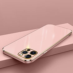 Ultra-thin Silicone Gel Soft Case Cover S04 for Apple iPhone 13 Pro Rose Gold