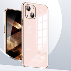 Ultra-thin Silicone Gel Soft Case Cover S06 for Apple iPhone 15 Rose Gold