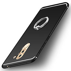 Ultra-thin Silicone Gel Soft Case Cover with Finger Ring Stand for Huawei Mate 9 Lite Black