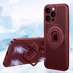 Ultra-thin Silicone Gel Soft Case Cover with Mag-Safe Magnetic AC1 for Apple iPhone 15 Pro Red