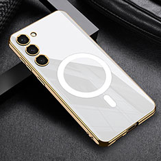 Ultra-thin Silicone Gel Soft Case Cover with Mag-Safe Magnetic AC1 for Samsung Galaxy S21 Plus 5G White