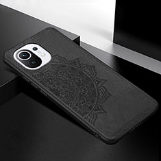 Ultra-thin Silicone Gel Soft Case Cover with Magnetic A08 for Xiaomi Mi 11 Lite 4G Black