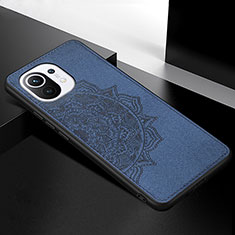 Ultra-thin Silicone Gel Soft Case Cover with Magnetic A08 for Xiaomi Mi 11 Lite 4G Blue