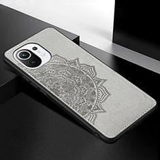 Ultra-thin Silicone Gel Soft Case Cover with Magnetic A08 for Xiaomi Mi 11 Lite 5G Gray